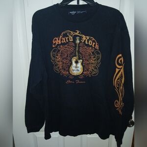 Black Hard Rock Cafe Y2k Long Sleeve Shirt Size XL San Juan